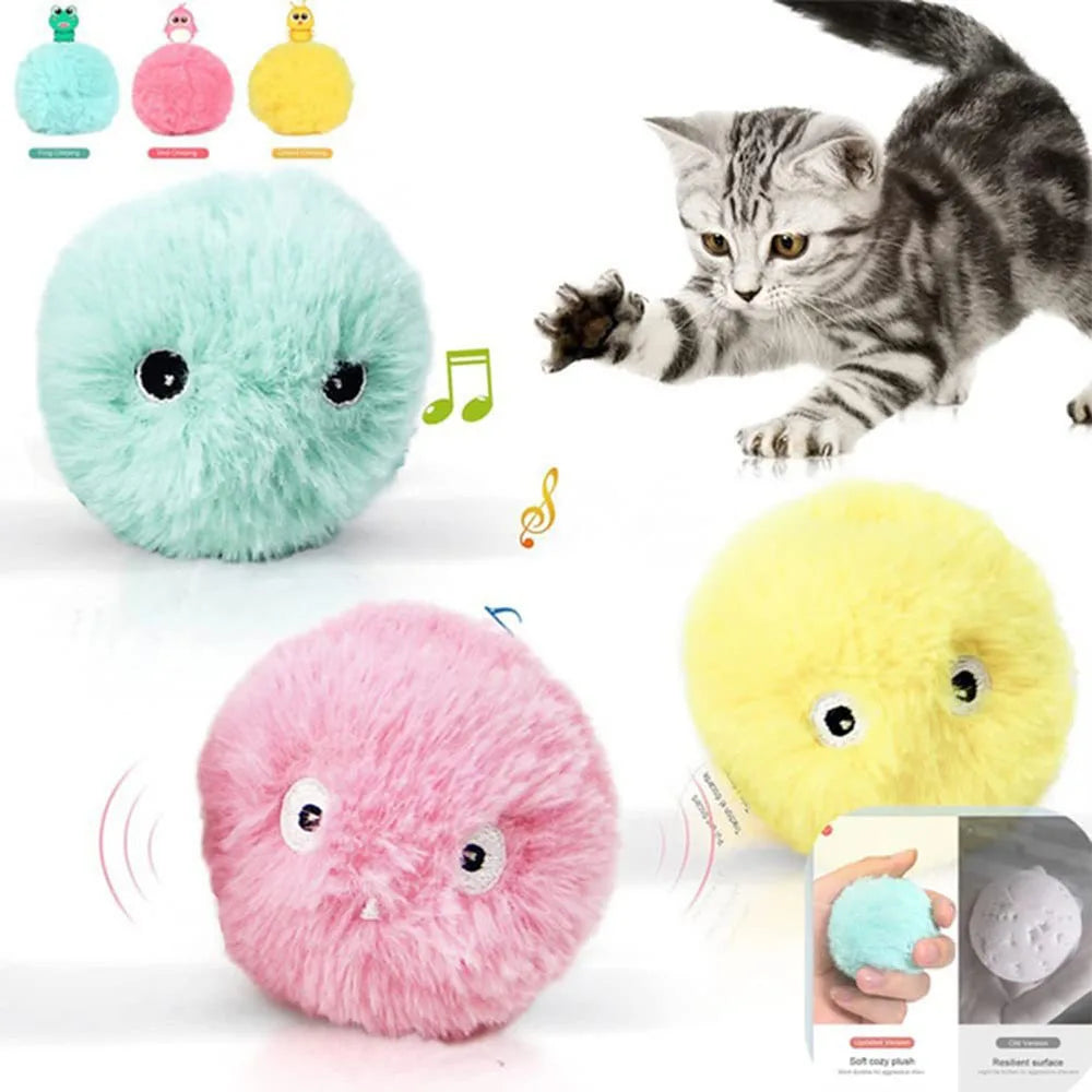 Cat Toys Smart Interactive Ball Cat Training Toy Pet Playing Ball for Cats Kitten Squeaky Toy Supplies Electric Sound Training