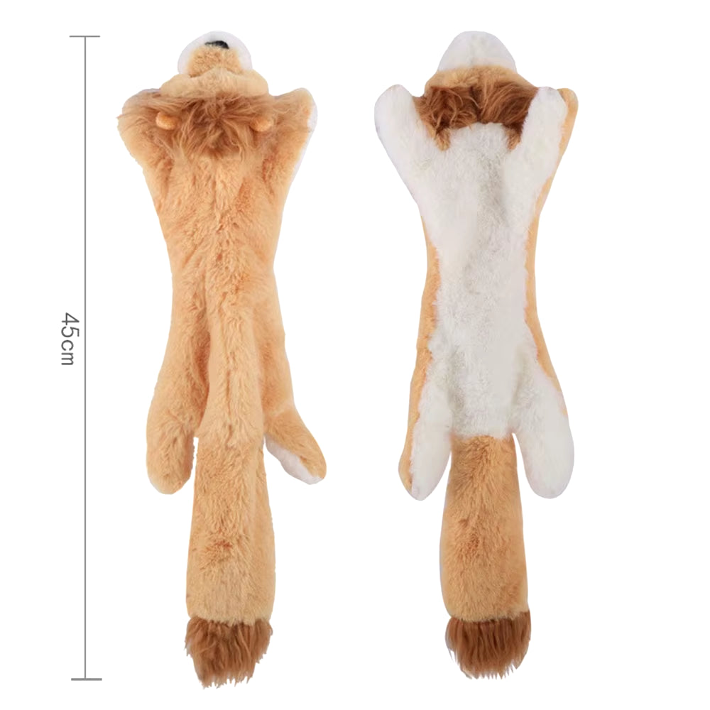 Funny Simulated Animal No Stuffing Dog Toy with Squeakers Durable Stuffingless Plush Squeaky Dog Chew Toy Crinkle Pet Squeak Toy