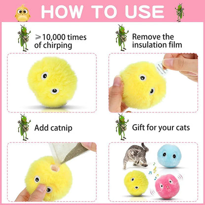 Cat Toys Smart Interactive Ball Cat Training Toy Pet Playing Ball for Cats Kitten Squeaky Toy Supplies Electric Sound Training